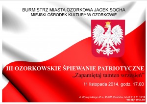 plakat Patriotyczne śpiewanie
